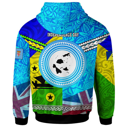 Fiji Polynesian Hoodie - Custom Malampa and Fiji Independence Day with Tapa Polynesian Hoodie
