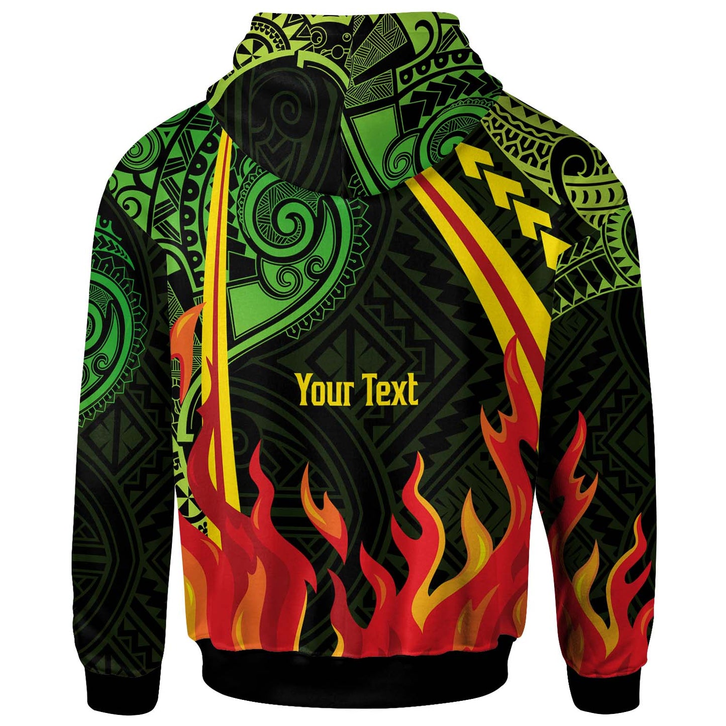Hawaii Custom Hoodie - Honokaa High And Intermediate School Polynesian Pattern Fire