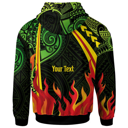 Hawaii Custom Hoodie - Honokaa High And Intermediate School Polynesian Pattern Fire