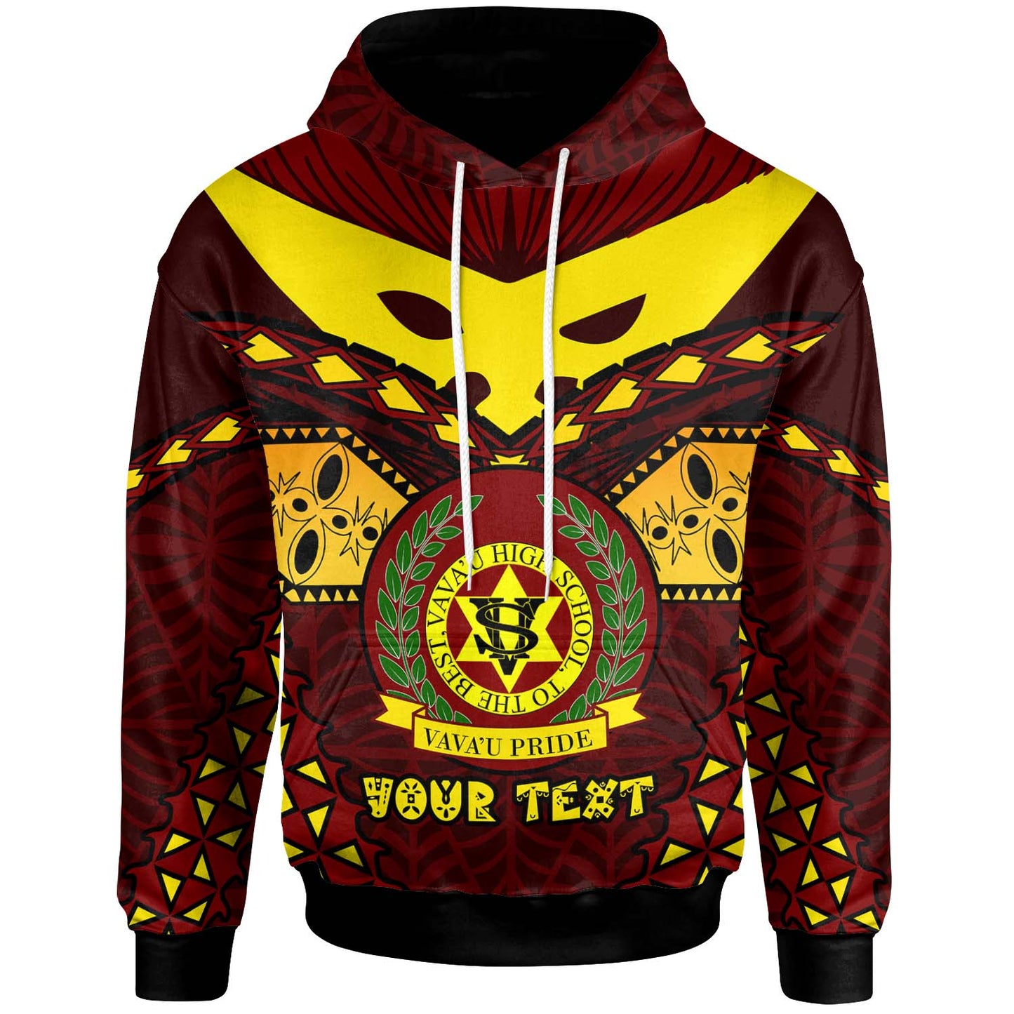Tonga Custom Hoodie - Vava'u High Shool Tonga with Polynesian Patterns