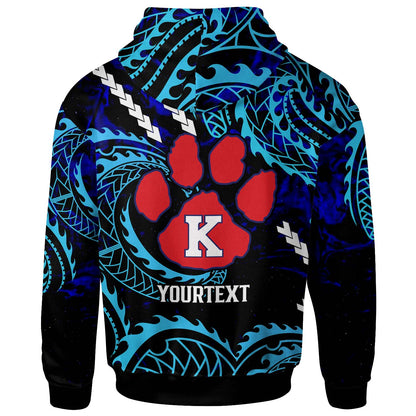 Hawaii Custom Hoodie - Keaau High School Cougars with Polynesian Patterns Galaxy