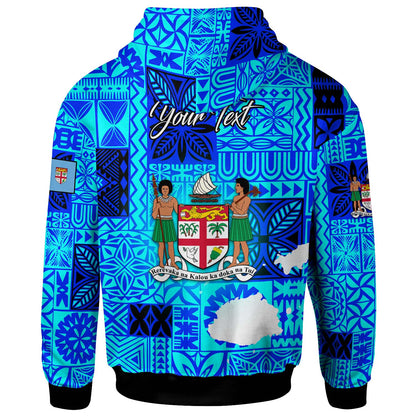 Fiji Polynesian Hoodie - Custom Fiji Independence Day with Tapa Patterns and Fiji Map Hoodie
