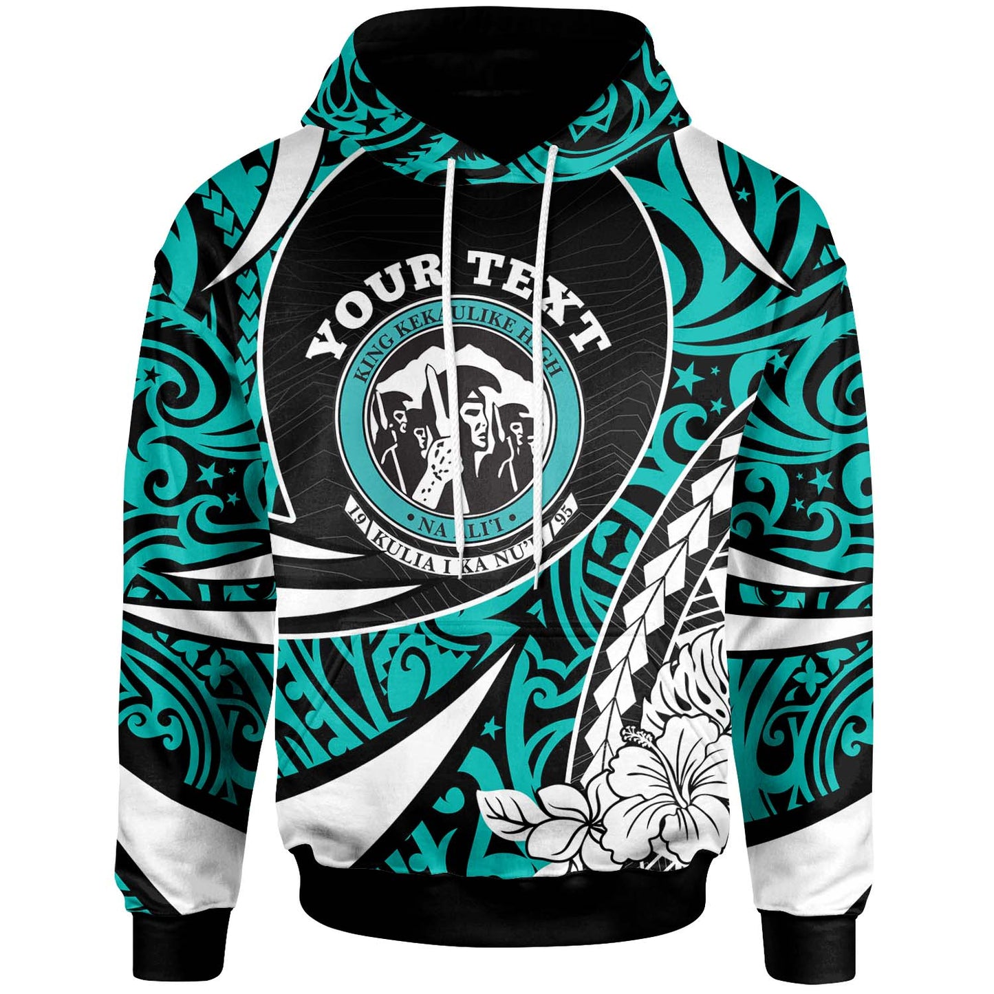 Hawaii Custom Personalised Hoodie - King Kekaulike High School Polynesian Tribal Pattern