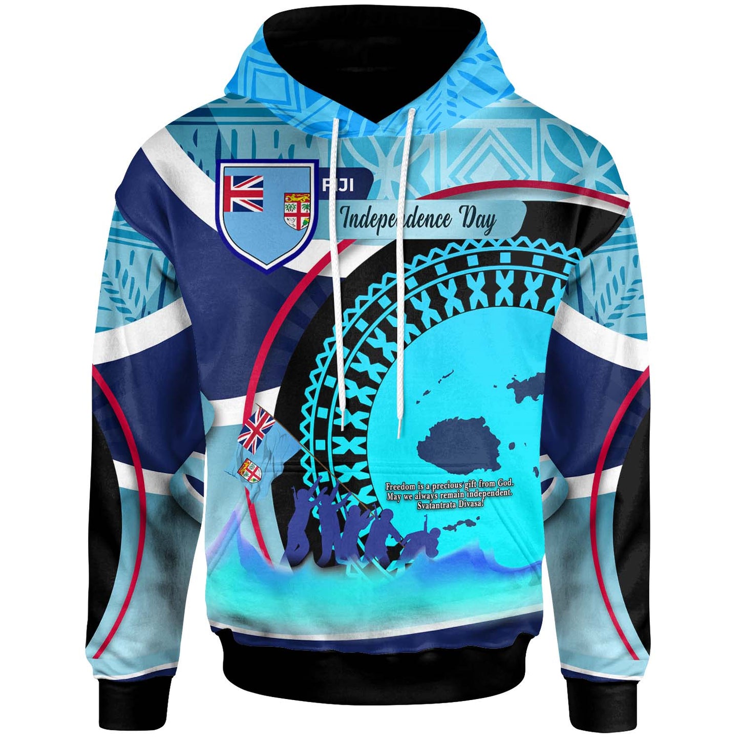 Fiji Polynesian Hoodie - Fiji Independence Day with Tapa Pattern Hoodie