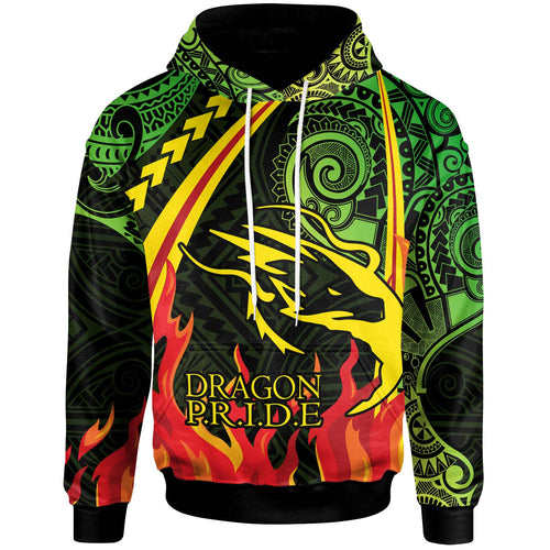 Hawaii Custom Hoodie - Honokaa High And Intermediate School Polynesian Pattern Fire