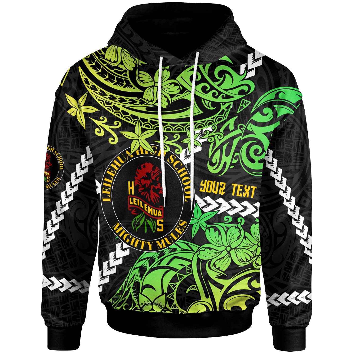 Hawaii Custom Personalised Hoodie - Leilehua High School Polynesian Pride with Lehua Flower