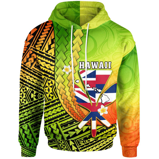 Hawaii Polynesian Hoodie - Hawaii Coat Of Arms Polynesian Reggae Hoodie