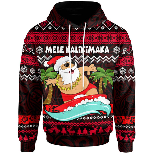 Hawaii Polynesian Hoodie - Custom Happy Mele Kalikimaka Christmas Polynesian Hoodie