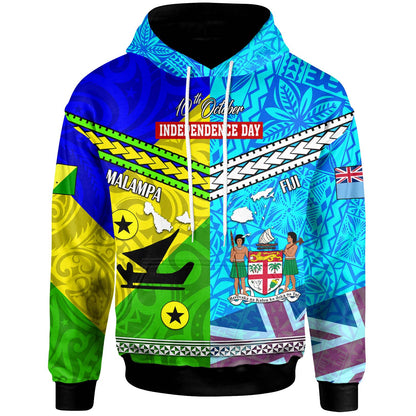 Fiji Polynesian Hoodie - Custom Malampa and Fiji Independence Day with Tapa Polynesian Hoodie