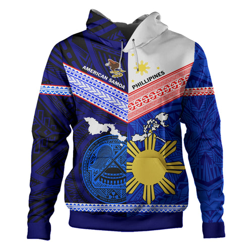 Philippines And American Samoa Hoodie - Mix Country Polynesian Tribal Style