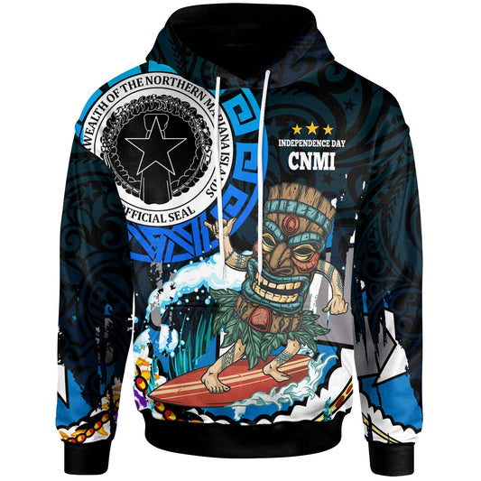 Northern Mariana Islands Hoodie - CNMI Polynesian Culture with Tiki Surf Style