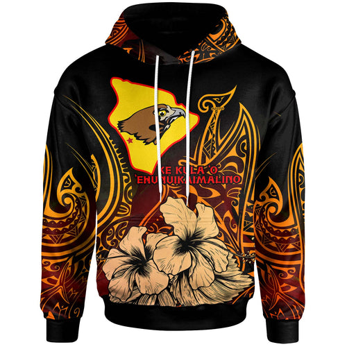 Hawaii Custom Hoodie - Ke Kula o Ehunuikaimalino High School with Polynesian Pride Pattern
