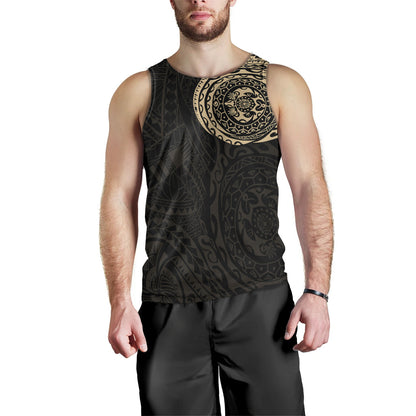Polynesian Men Tank Top - Polynesian Tattoo Style Version 2 Gold