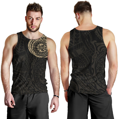 Polynesian Men Tank Top - Polynesian Tattoo Style Version 2 Gold