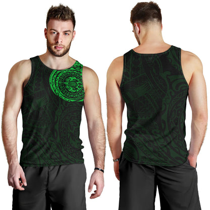 Polynesian Men Tank Top - Polynesian Tattoo Style Version 2 Green