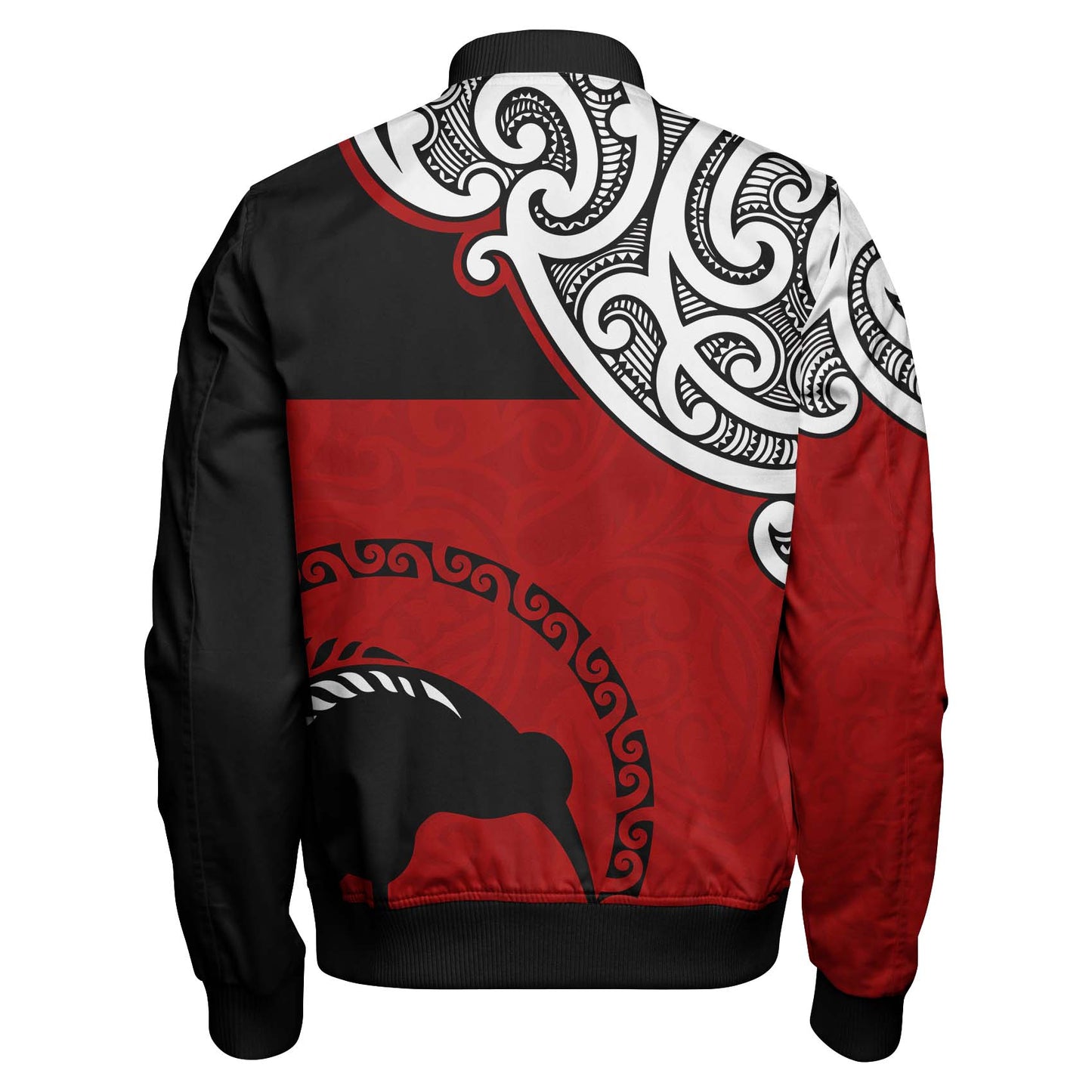 New Zealand Bomber Jacket - Happy Waitangi Day Kiwi Bird and Maori Traditional