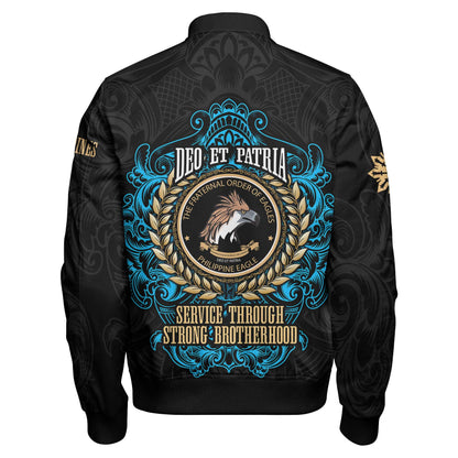Philippines Bomber Jacket - Philippine Eagles Ornament Vintage Style