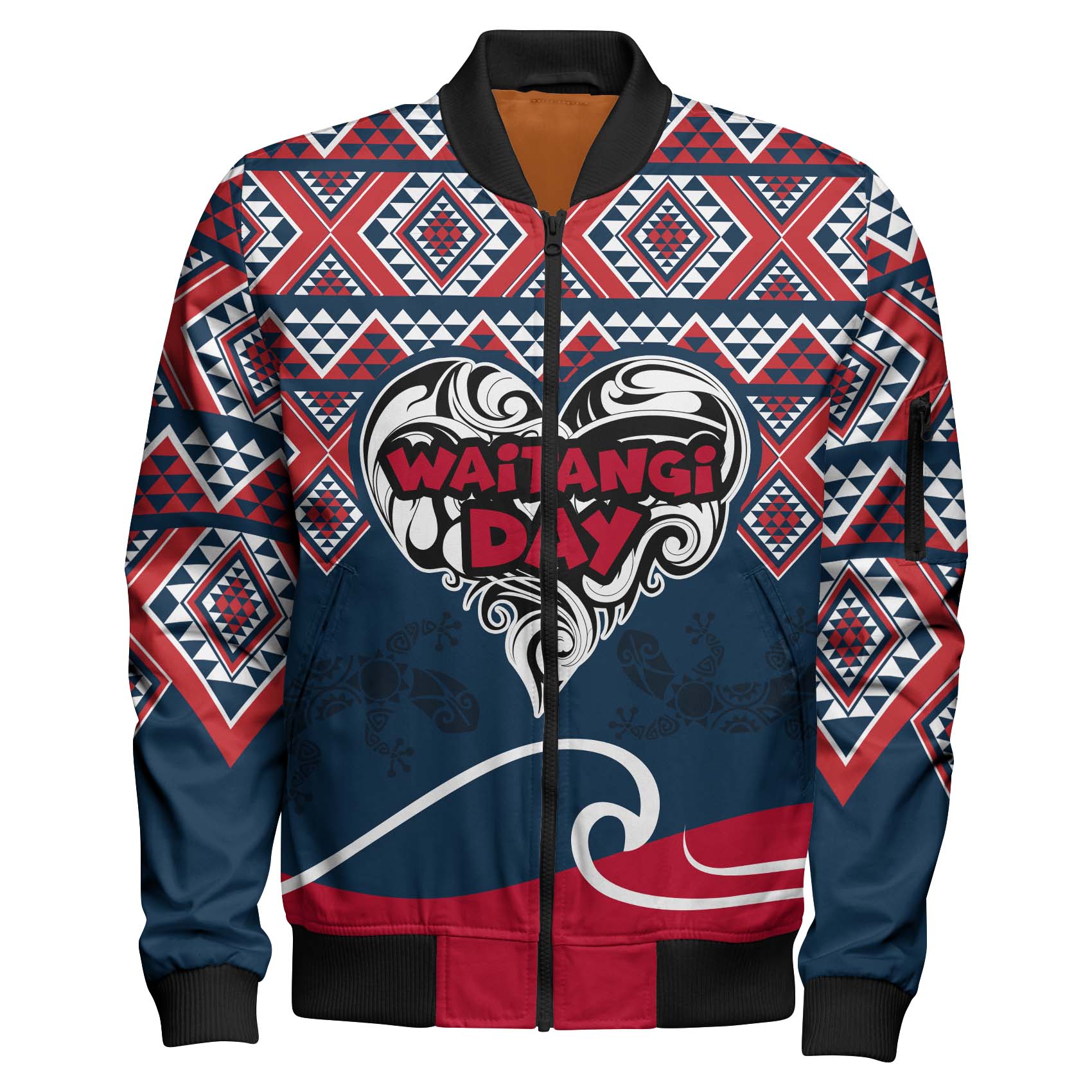 New Zealand Waitangi Day Bomber Jacket - New Zealand Culture Happy Waitangi Day Gold Coast