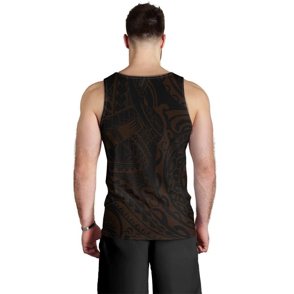 Polynesian Men Tank Top - Polynesian Tattoo Style Version 2 Orange