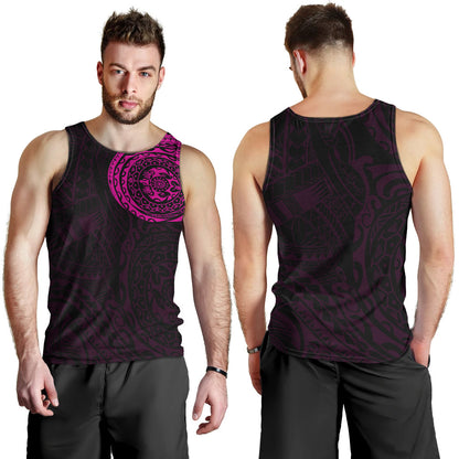 Polynesian Men Tank Top - Polynesian Tattoo Style Version 2 Pink