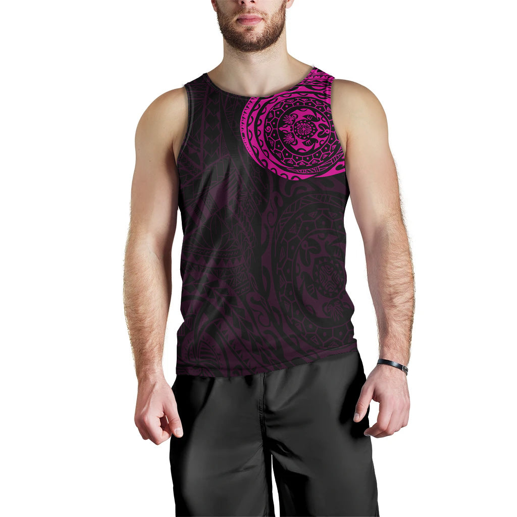 Polynesian Men Tank Top - Polynesian Tattoo Style Version 2 Pink
