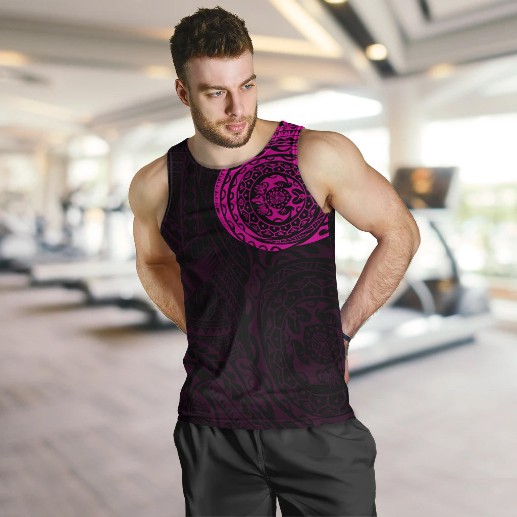 Polynesian Men Tank Top - Polynesian Tattoo Style Version 2 Pink