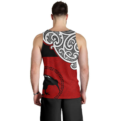 New Zealand Tank Top - Happy Waitangi Day Kiwi Bird and Maori Traditional