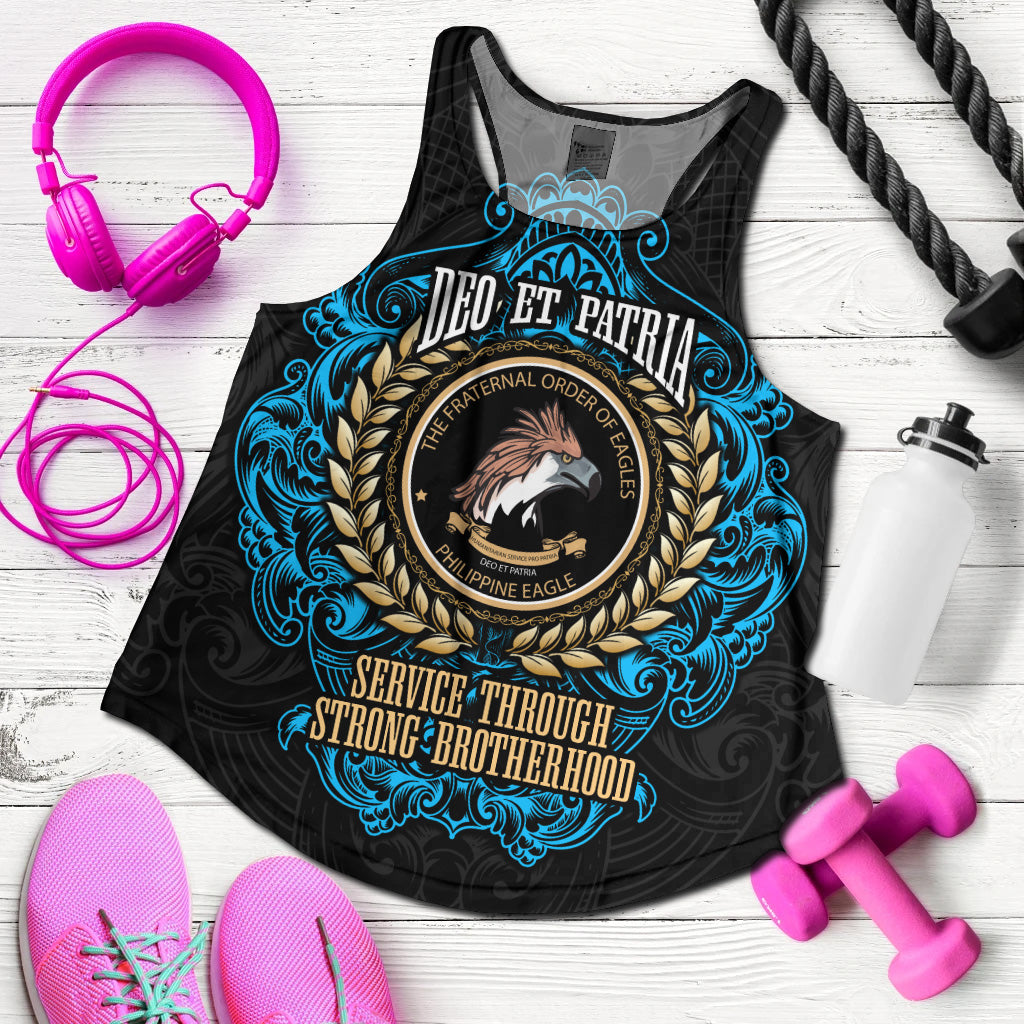 Philippines Women Tank - Philippine Eagles Ornament Vintage Style