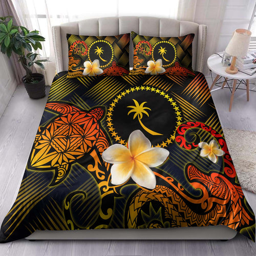 Chuuk Polynesian Bedding Set - Lauhala Turtle Plumeria Tropical