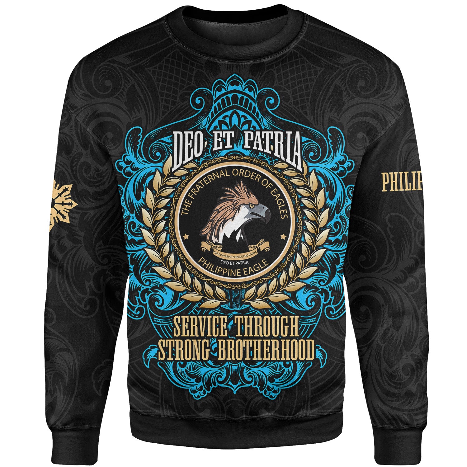 Philippines Sweatshirt - Philippine Eagles Ornament Vintage Style