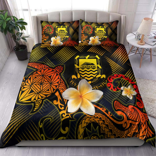Tuvalu Polynesian Bedding Set - Lauhala Turtle Plumeria Tropical