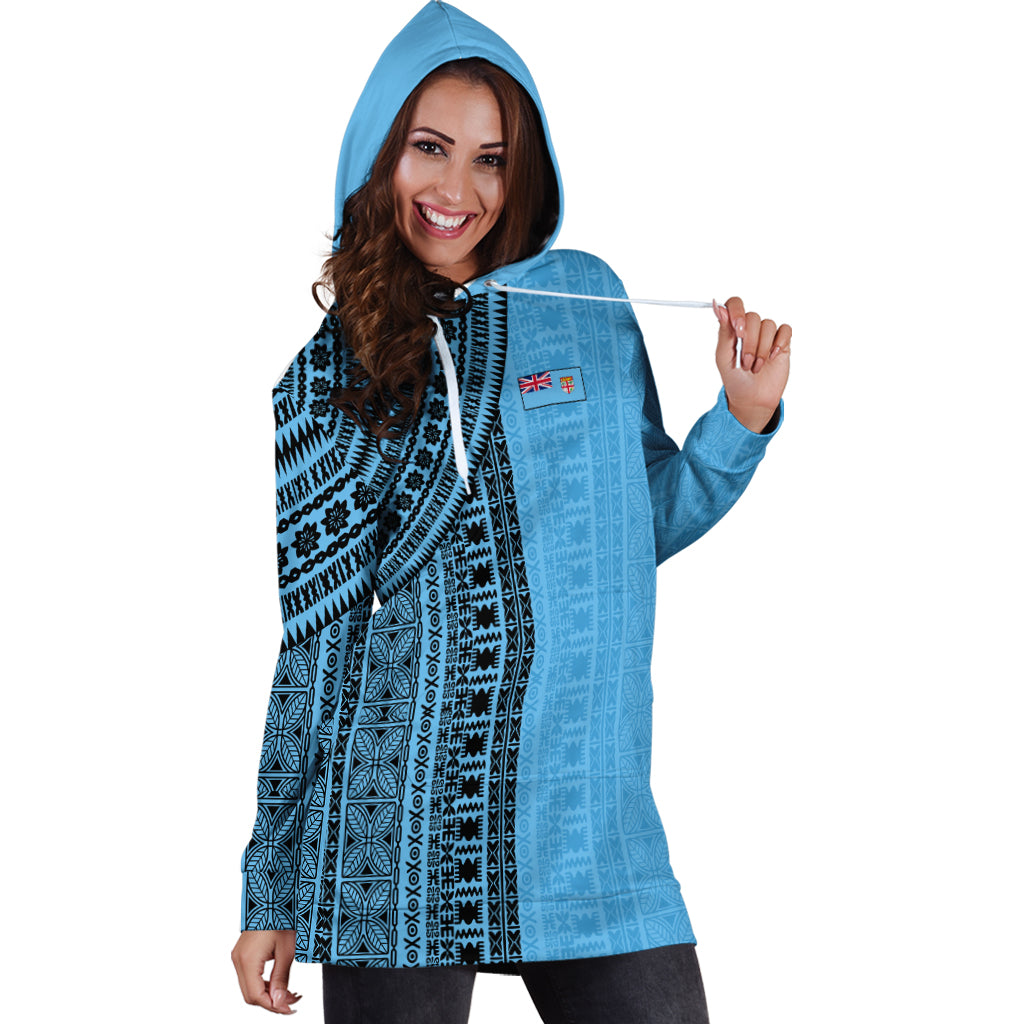 Fiji Hoodie Dress Bula Pattern Half Concept