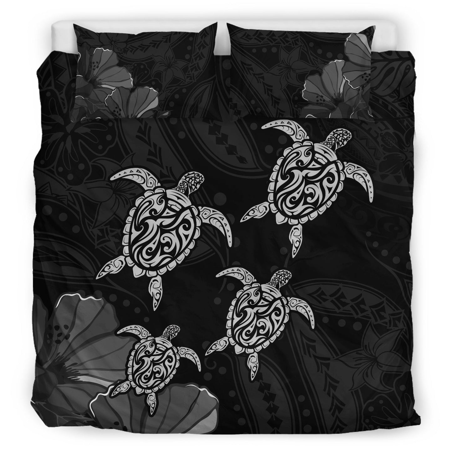 Hawaii Bedding Set Polynesia Honu Hibiscus Serenity