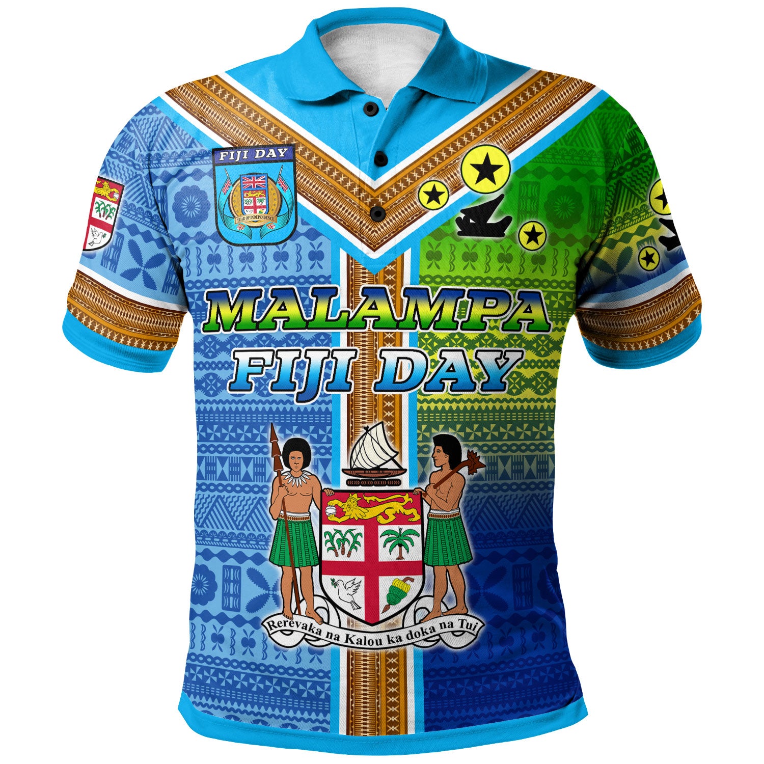 Malampa Fiji Day Polo Shirt - Custom Malampa Flag Fiji Tapa Patterns Polo Shirt