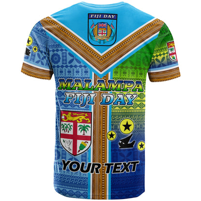 Malampa Fiji Day T-Shirt - Custom Malampa Flag Fiji Tapa Patterns T-Shirt