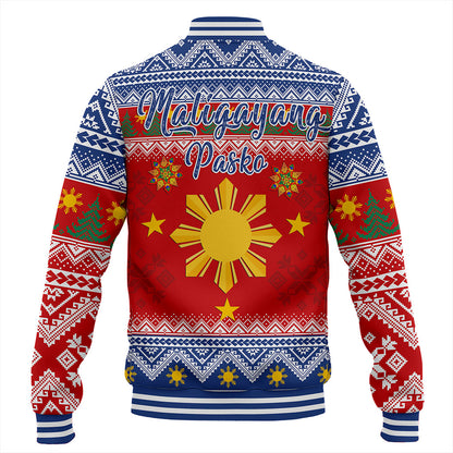 Philippines Filipinos Baseball Jacket Maligayang Pasko Christmas Parol Style