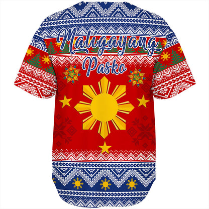 Philippines Filipinos Baseball Shirt Maligayang Pasko Christmas Parol Style
