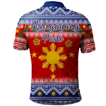Philippines Filipinos Polo Shirt Maligayang Pasko Christmas Parol Style