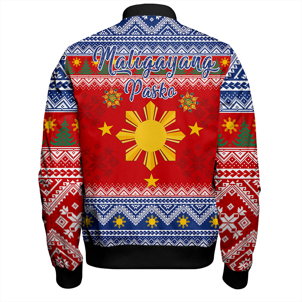 Philippines Filipinos Bomber Jacket Maligayang Pasko Christmas Parol Style