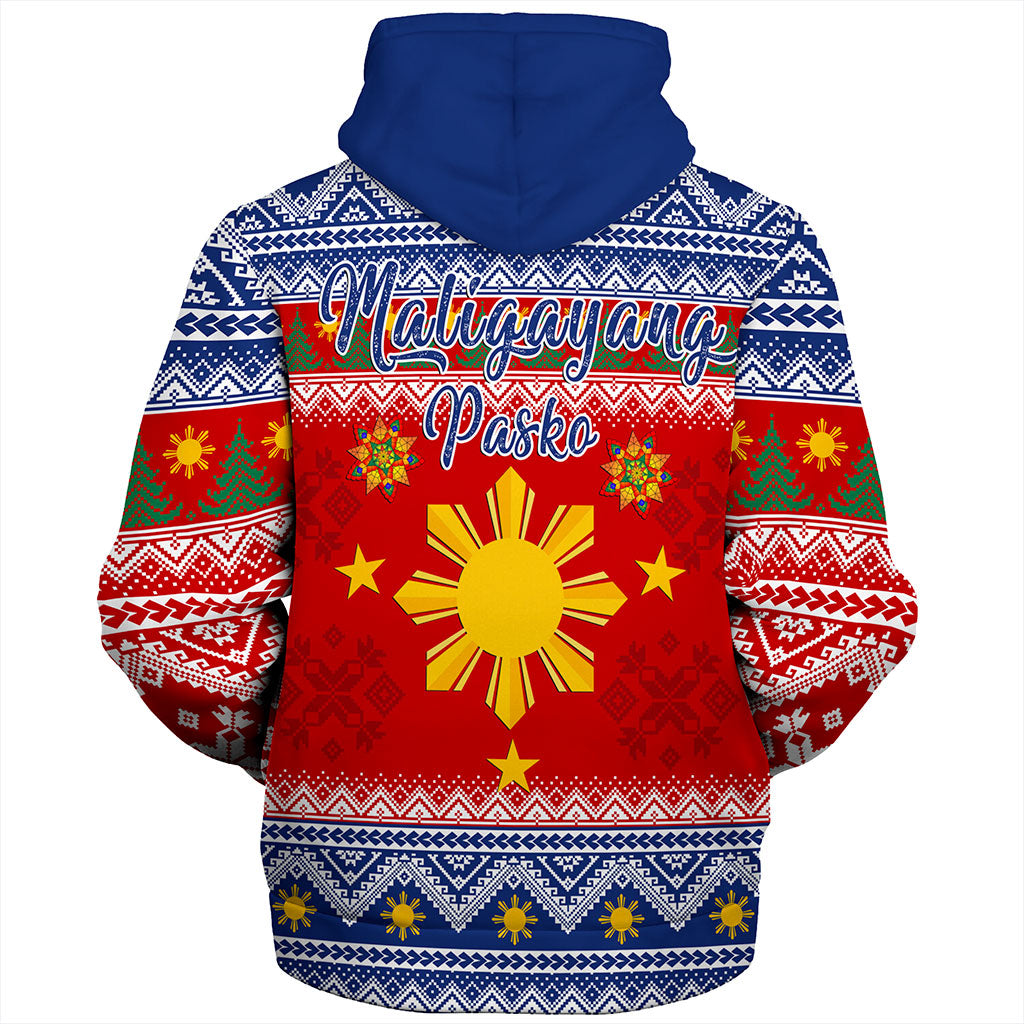 Philippines Filipinos Sherpa Hoodie Maligayang Pasko Christmas Parol Style