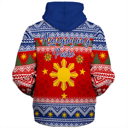 Philippines Filipinos Sherpa Hoodie Maligayang Pasko Christmas Parol Style