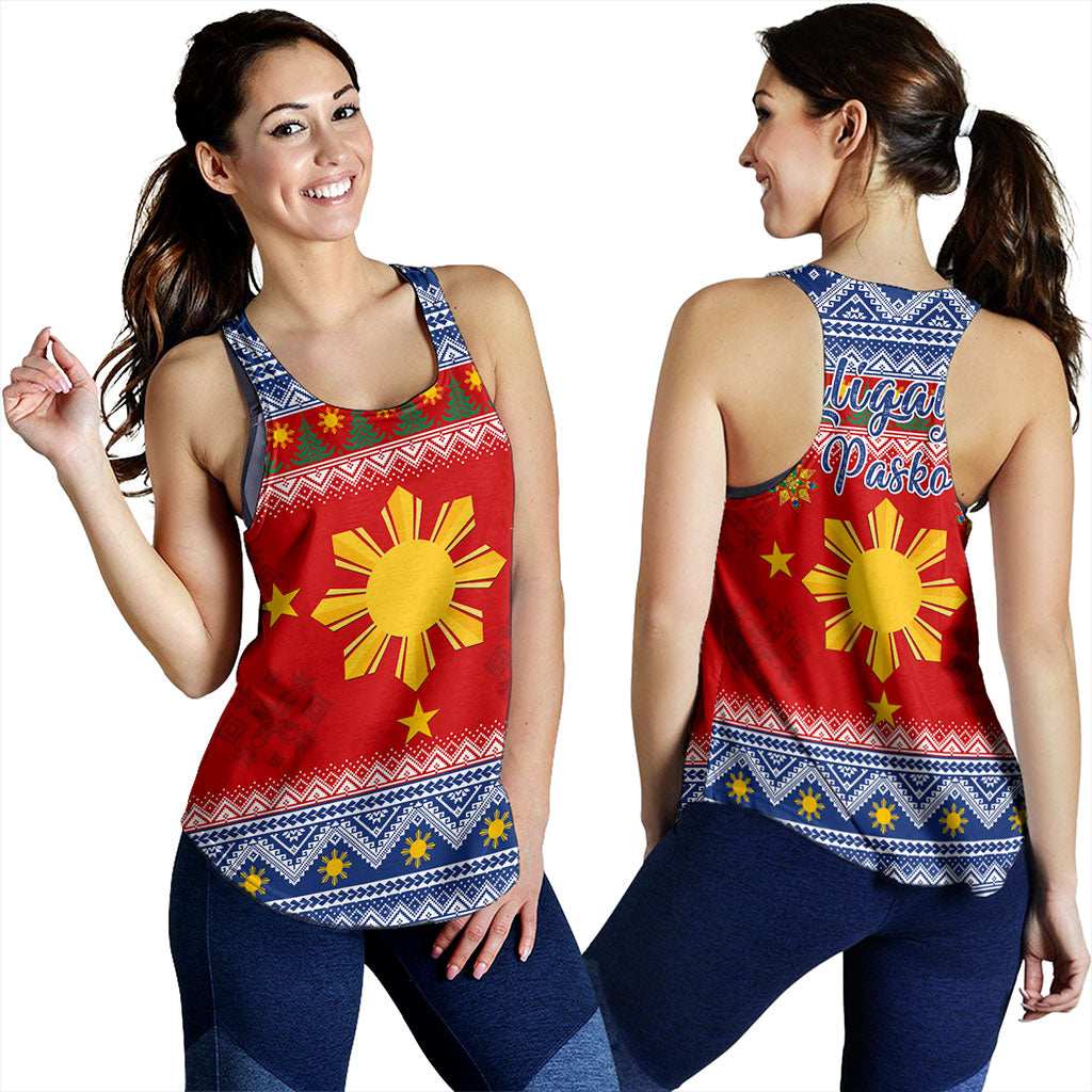 Philippines Filipinos Women Tank Maligayang Pasko Christmas Parol Style