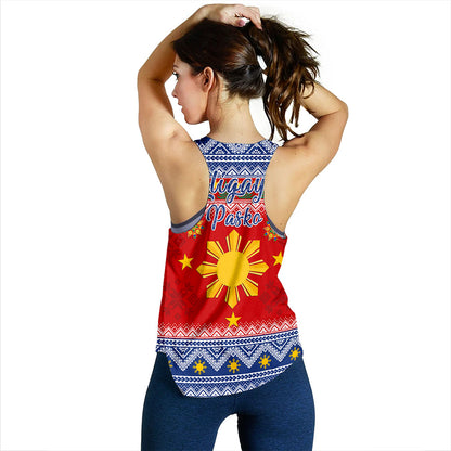 Philippines Filipinos Women Tank Maligayang Pasko Christmas Parol Style