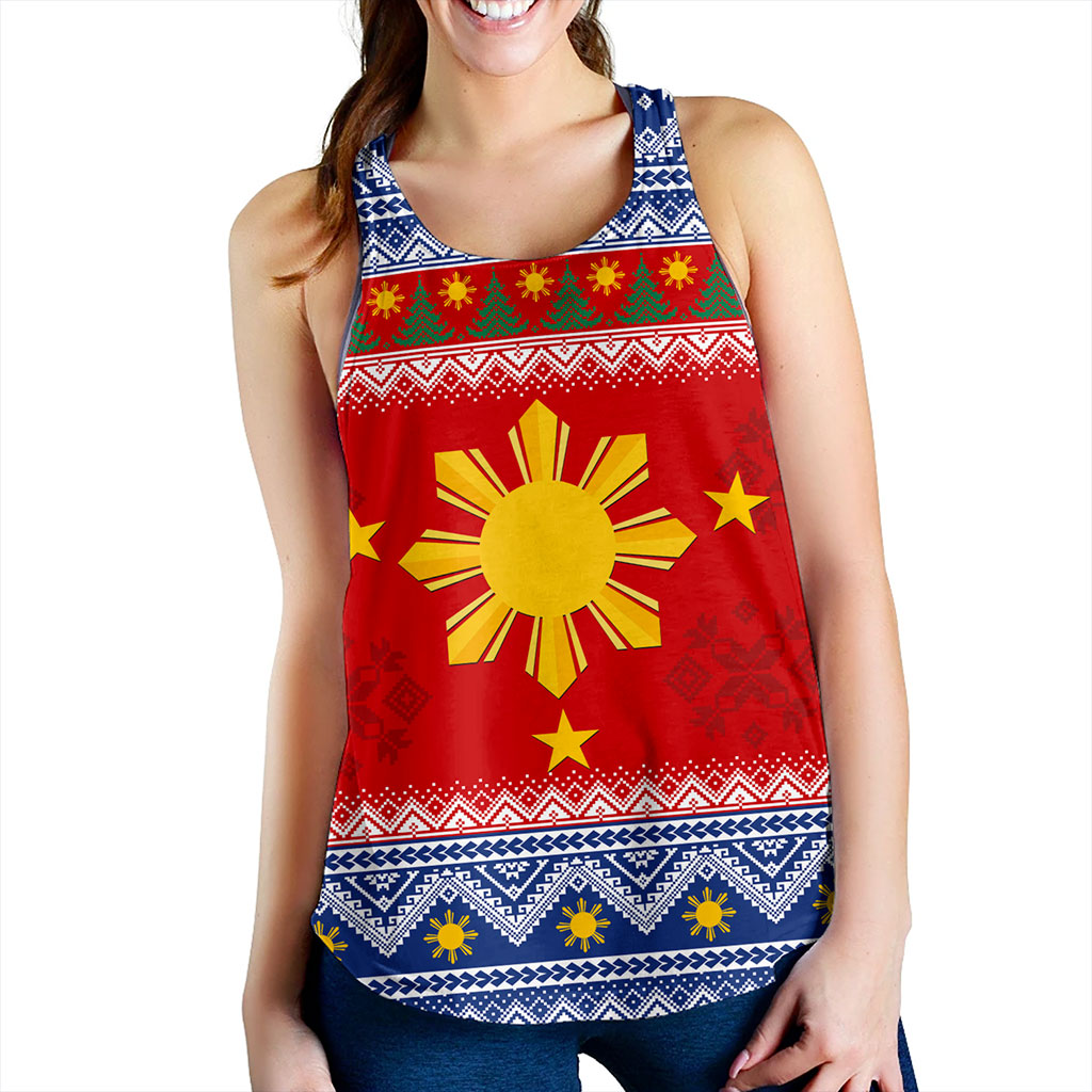 Philippines Filipinos Women Tank Maligayang Pasko Christmas Parol Style