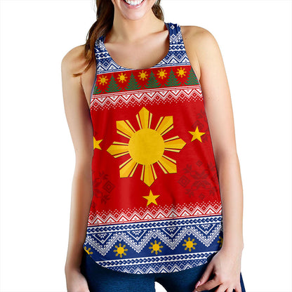 Philippines Filipinos Women Tank Maligayang Pasko Christmas Parol Style
