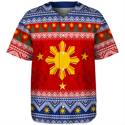Philippines Filipinos Baseball Shirt Maligayang Pasko Christmas Parol Style