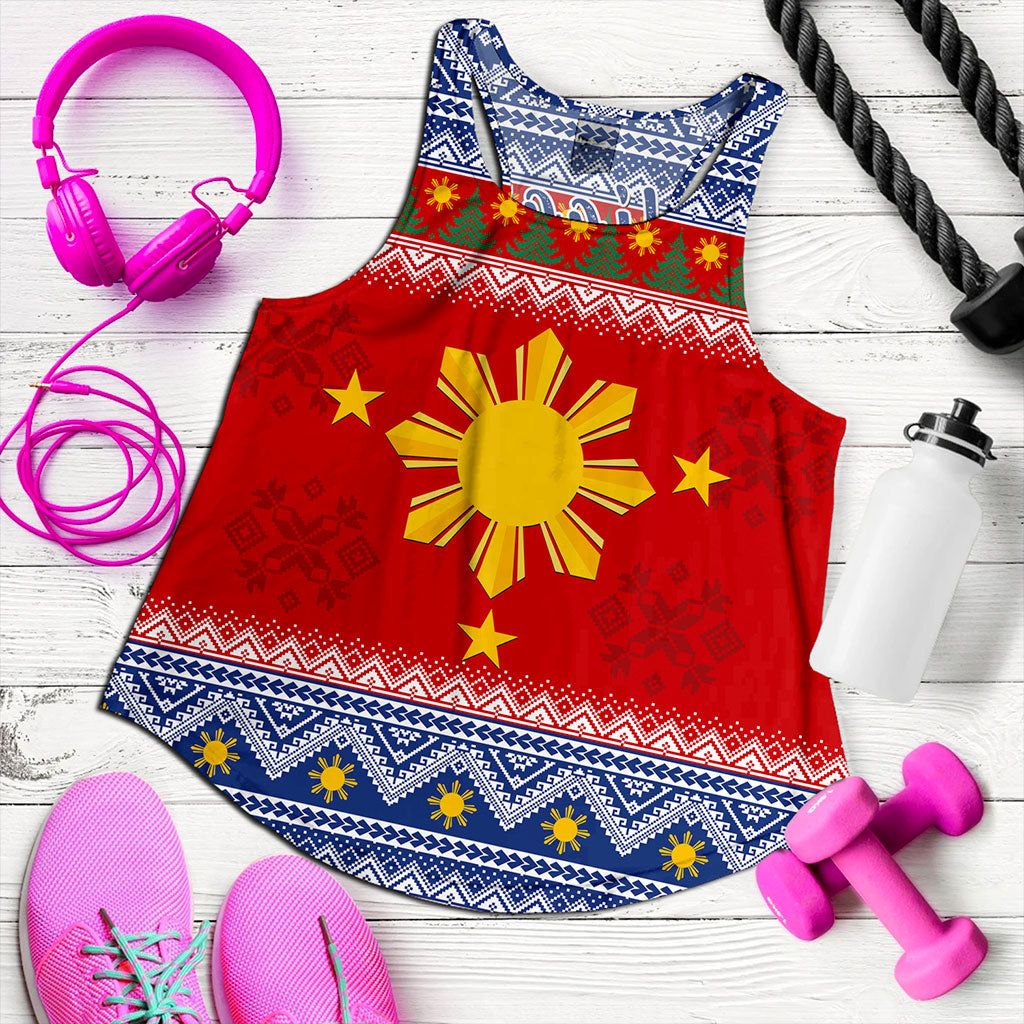 Philippines Filipinos Women Tank Maligayang Pasko Christmas Parol Style