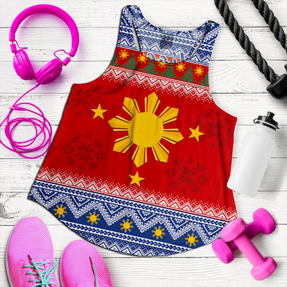 Philippines Filipinos Women Tank Maligayang Pasko Christmas Parol Style