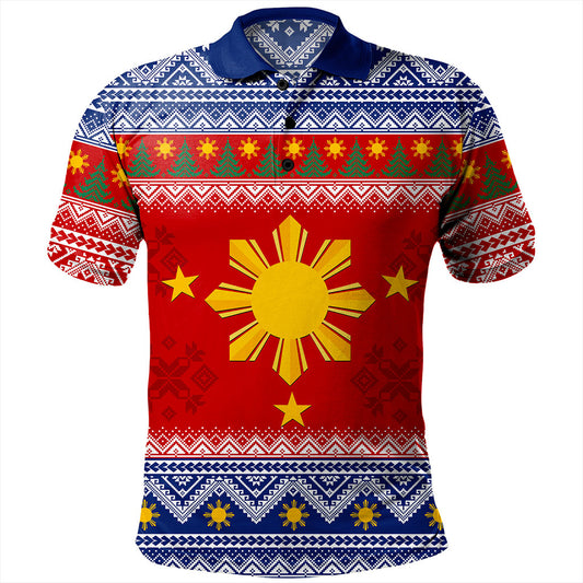 Philippines Filipinos Polo Shirt Maligayang Pasko Christmas Parol Style