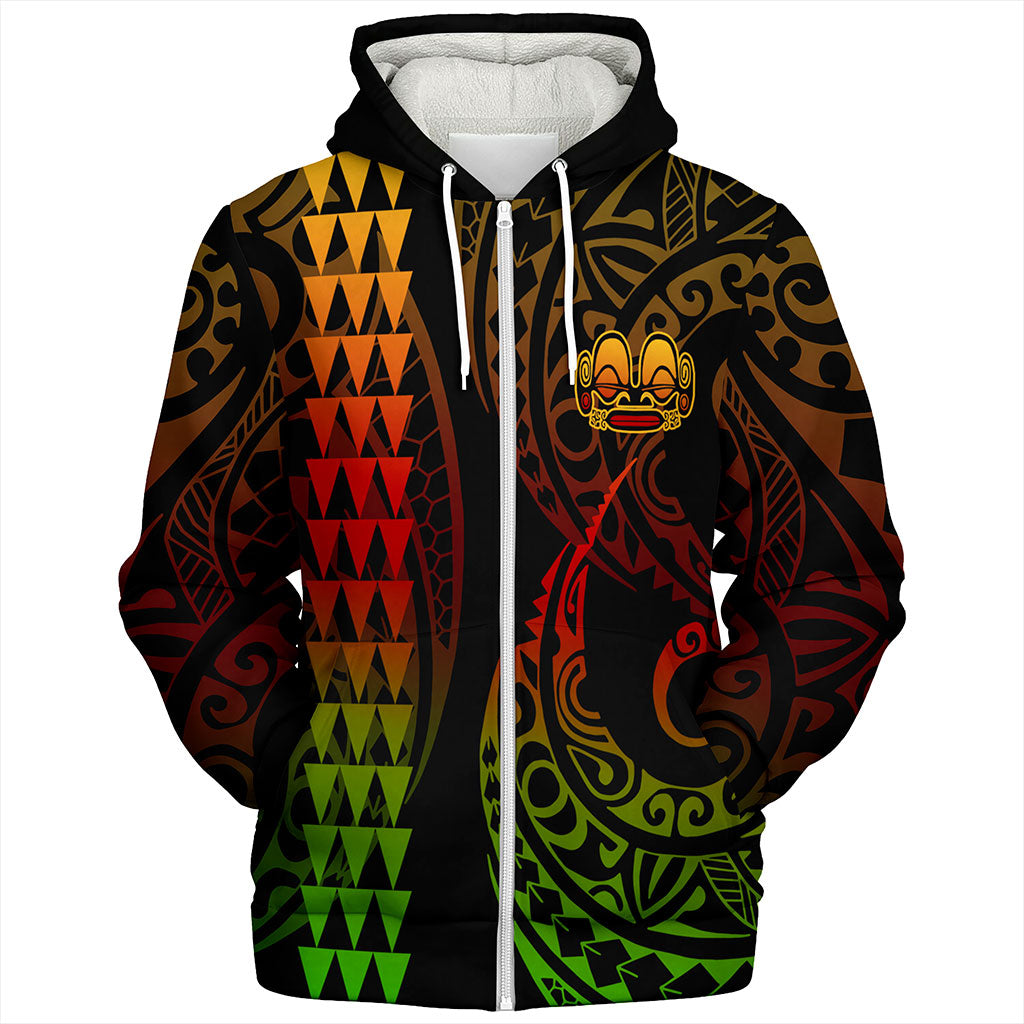 Marquesas Islands Sherpa Hoodie Kakau Style